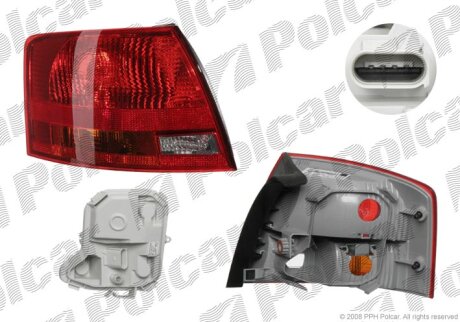Ліхтар задній, A4, SDN/AVANT 04-08 Polcar 1335872E