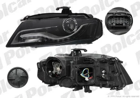 Фара основна, A4 (B8) 08- Polcar 1337091E