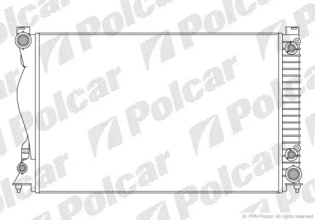 Радіатор охолодження двигуна Audi A6 Allroad C6, A6 C6, A6 C7 2.4-3.2 05.04-09.18 Polcar 1338082