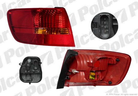 Ліхтар задній, A6 SDN/KOMBI 05- Polcar 1338872V