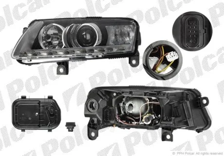 Фара основна A6 (C6), 10.08- Polcar 1339091H