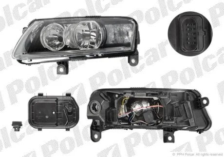 Фара основна, A6 (C6), 10.08- Polcar 133910H