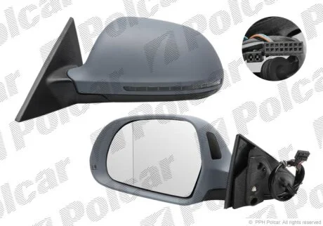 Дзеркало зовнішнє правий, A5/S5, 03.07- Polcar 1355522M