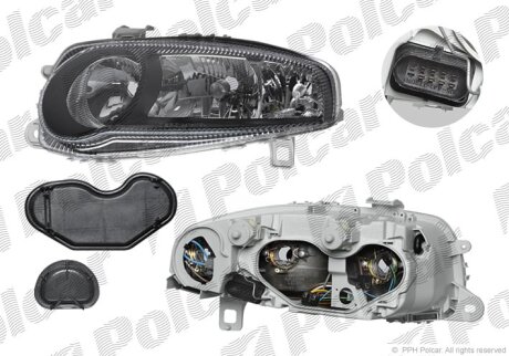 Фара основна, ALFA ROMEO 147, 01- Polcar 1404105E