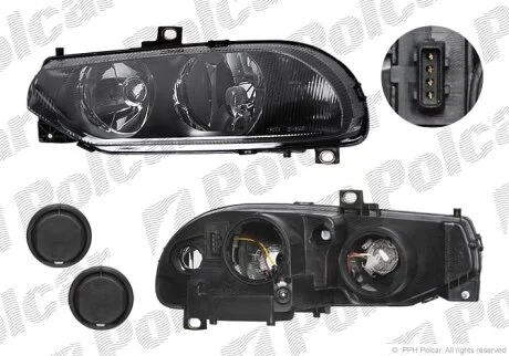 Фара основна, ALFA ROMEO 156, 97- Polcar 1408094E