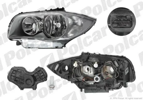 Фара основна, BMW 1 E87, 09.04- Polcar 200109V