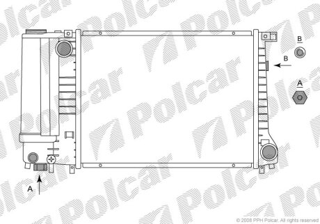 Радіатор охолодження, 3 (E30), 09.82-03.92 Polcar 2007081