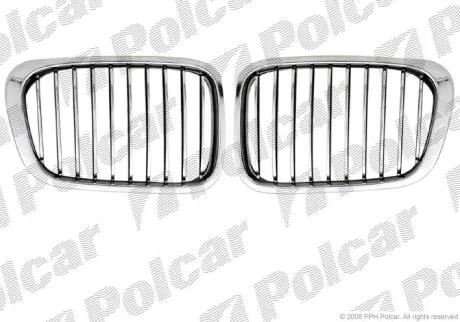 Решітка правий BMW 3 E46 4.98- Polcar 2008054