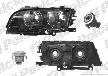 Фара основна, BMW3 E46,COU/CAB,99- Polcar 200809PE