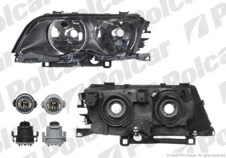 Фара основна, BMW3 E46 SDN/KB, 97- Polcar 200810U