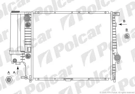 Радіатор охолодження 5 Touring (E34), 07. Polcar 2014081