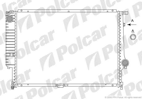 Радіатор охолодження, 7 (E32), 03.85-10.94 Polcar 2015085