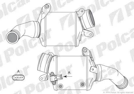 Радіатор повітря (інтеркулери), 7, 08- Polcar 2025J81X