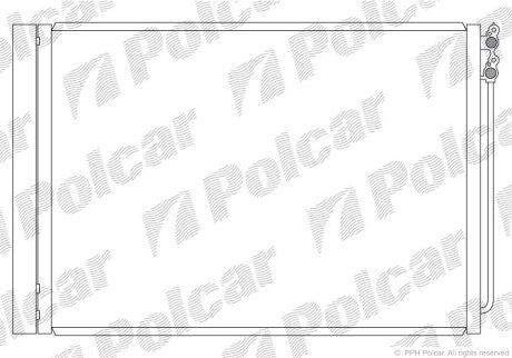 Радіатор кондиціонера, BMW 7, 08-/ 5, 10-/5 GT, 10- Polcar 2025K8C1S