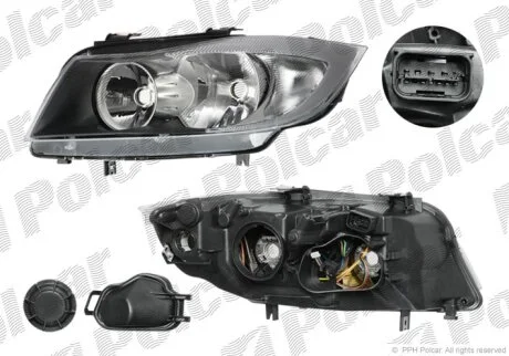 Фара основна, 3 E90/E91, 04-08 Polcar 2040102E