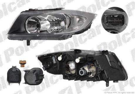 Фара основна, 3 E90/E91, 04-08 Polcar 204010V