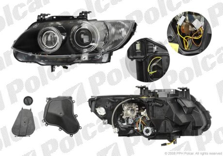 Фара основна 3 (E92/93) 06-10 Polcar 2041091U