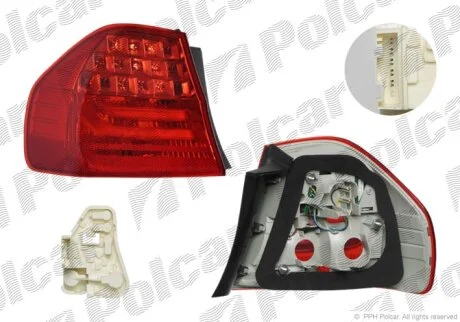 Ліхтар задній, 3 (E90/E91), 08.08- Polcar 204287U