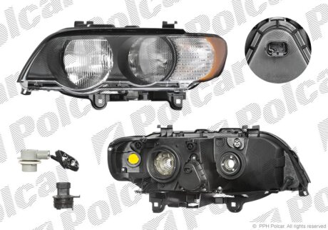 Фара основна, BMW X5, 99- Polcar 2050094E