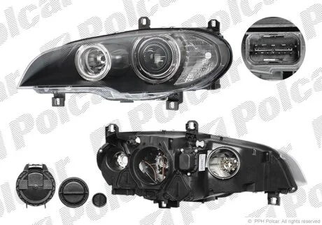 Фара основна, X5, 10.06- Polcar 205109U