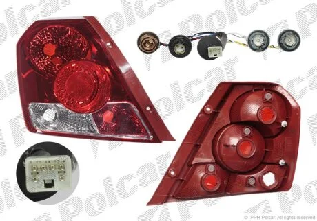 Ліхтар задній CHEVROLET AVEO 03- Polcar 2500871E
