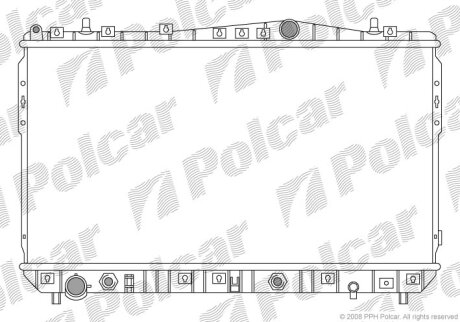 Радіатор охолодження, LACETTI 03- Polcar 2505082K