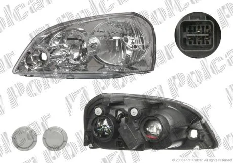 Фара основна LACETTI Polcar 250609E