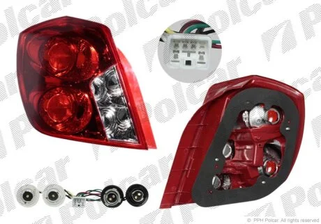 Ліхтар задній CHEVROLET LACETTI/NUBIRA (KLAN/J200), 10.03-05.09 Polcar 250688E