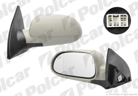 Дзеркало зовнішнє лівий, LACETTI Polcar 2507514M