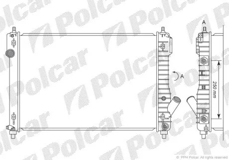 9694182, 9699880 РАДИАТОР F14D3 (1,4 E-TEC II) Polcar 2515083