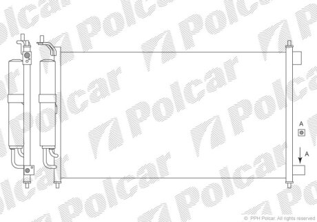 Радіатор кондиціонера, NISSAN MICRA 02/NOTE Polcar 2707K81K