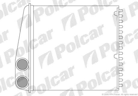 Радіатор пічки Nissan Micra K12 1.0 16V 2002/11>/Renault Clio II, III 1.0-1.6 01.03- Polcar 2707N82