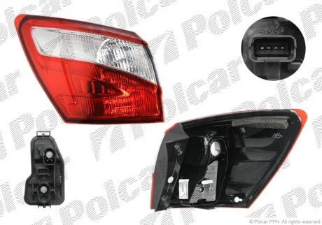 Ліхтар задній, QASHQAI, 04.10- Polcar 2714872V