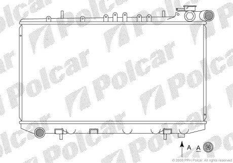 0AYL2800, 21410-72J20, 24132, 62940 РАДИАТОР CD20 (2,0D) Polcar 2728083
