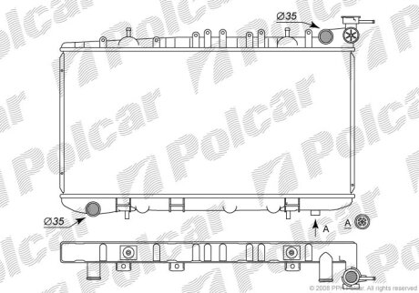 Радіатор охолодження, SUNNY III Hatchback Polcar 2731084