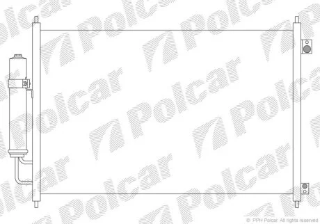 Радіатор кондиціонера, NISSAN,X-TRAIL, 08- Polcar 2747K81K