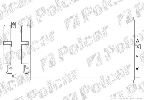 Радіатор кондиціонера, NISSAN NV200, 09- Polcar 2787K81K