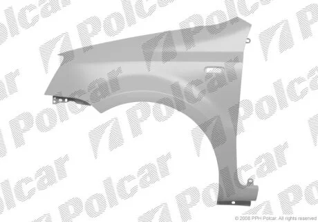 Крило переднє правий, FIAT PANDA, 03- Polcar 300302J