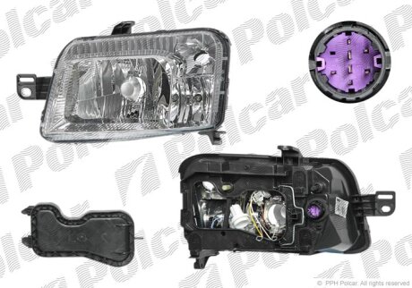 Фара основна, FIAT PANDA, 03- Polcar 3003091U