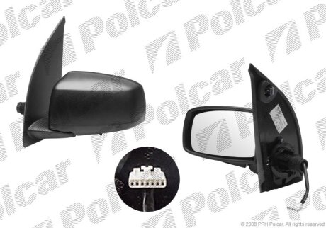 Дзеркало зовнішнє лівий, FIAT PANDA 03- Polcar 3003512M