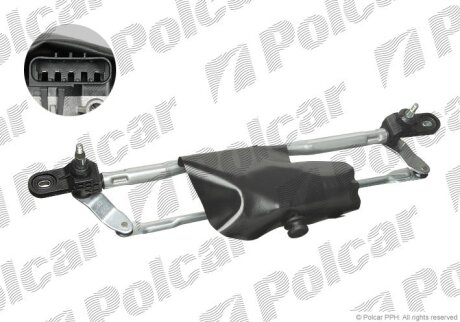 Механізм склоочисників з моторчиком, FIAT PANDA, 03- Polcar 3003ZWP1