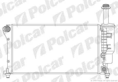Радіатор двигуна (МКПП) FIAT PANDA (03-) 1.1I-1.2I/ M /AC(10/06- Polcar 3004085