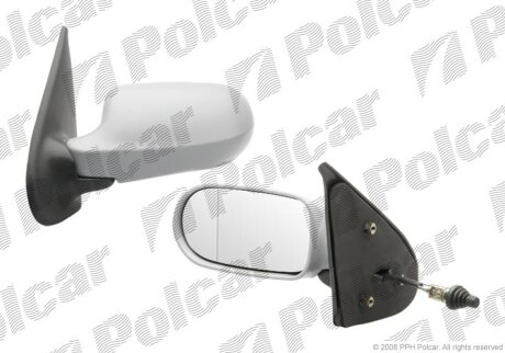 Дзеркало зовнішнє правий, FIAT PALIO, 02- Polcar 3006521M