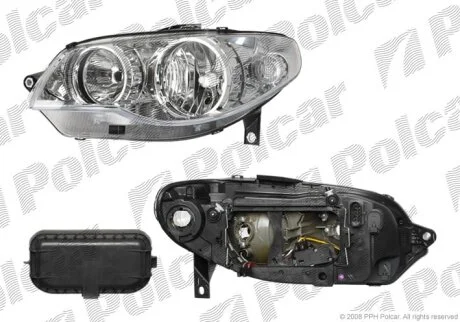 Фара основна, ALBEA, 04.06- Polcar 300709E