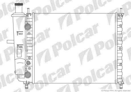 Радіатор охолодження, BRAVO I (182_), 10.9 Polcar 301808A1