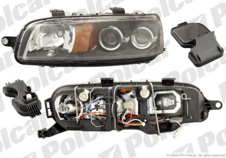 Фара основна, FIAT PUNTO II 10.99- Polcar 3022099E