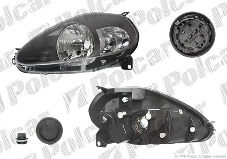 Фара основна, PUNTO GRANDE, 06- Polcar 3024101E