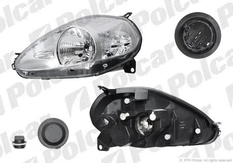 Фара основна, PUNTO GRANDE, 06- Polcar 3024106E