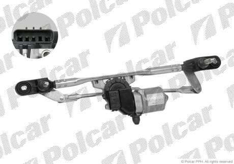 Механізм склоочисників з моторчиком, BRAVO, 02.07- Polcar 3031ZWP1