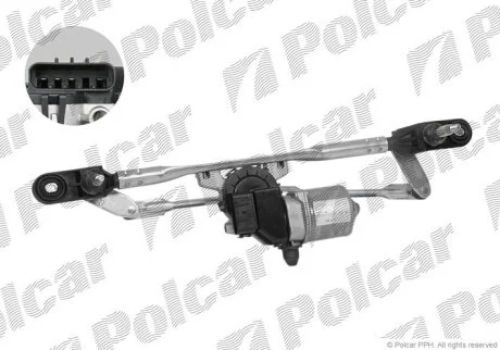Механізм склоочисників з моторчиком, BRAVO, 02.07- Polcar 3031ZWP1